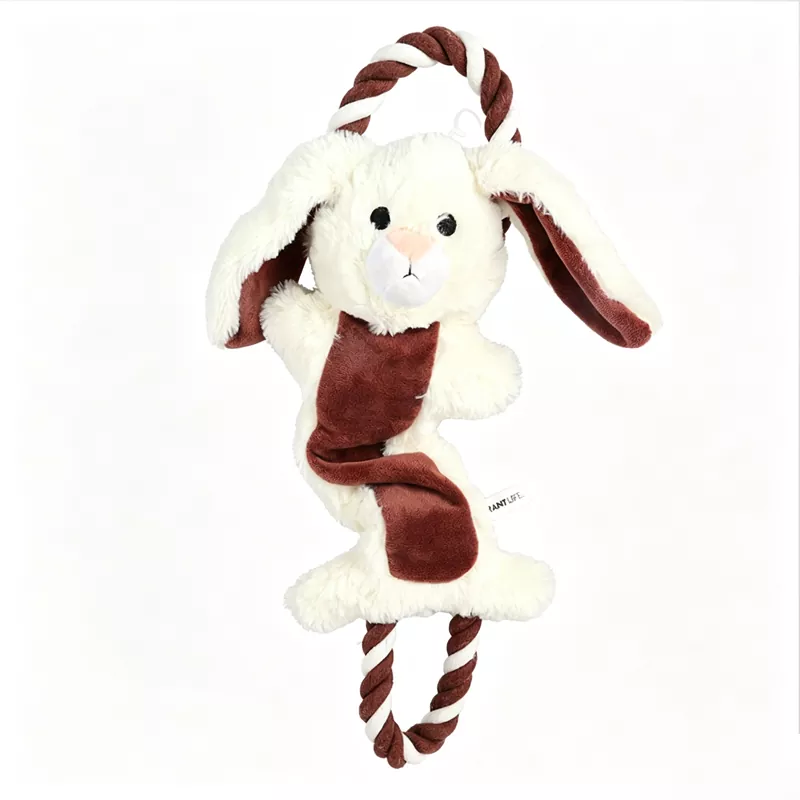 Retractable Bunny Shaped Dog Toy Cum Funem Retractable Bunny Shaped Dog Toy Cum Funem